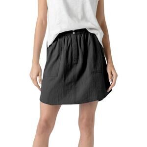 NEW LILLA P round hem mini skirt in black